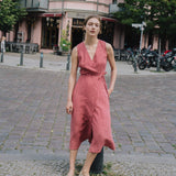 ALTHEA wrap maxi linen dress
