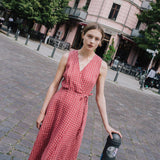 ALTHEA wrap maxi linen dress