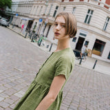 Maxi MAMA-2 short sleeve linen dress