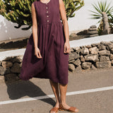 Sleeveless maxi MAMA linen dress - notPERFECTLINEN