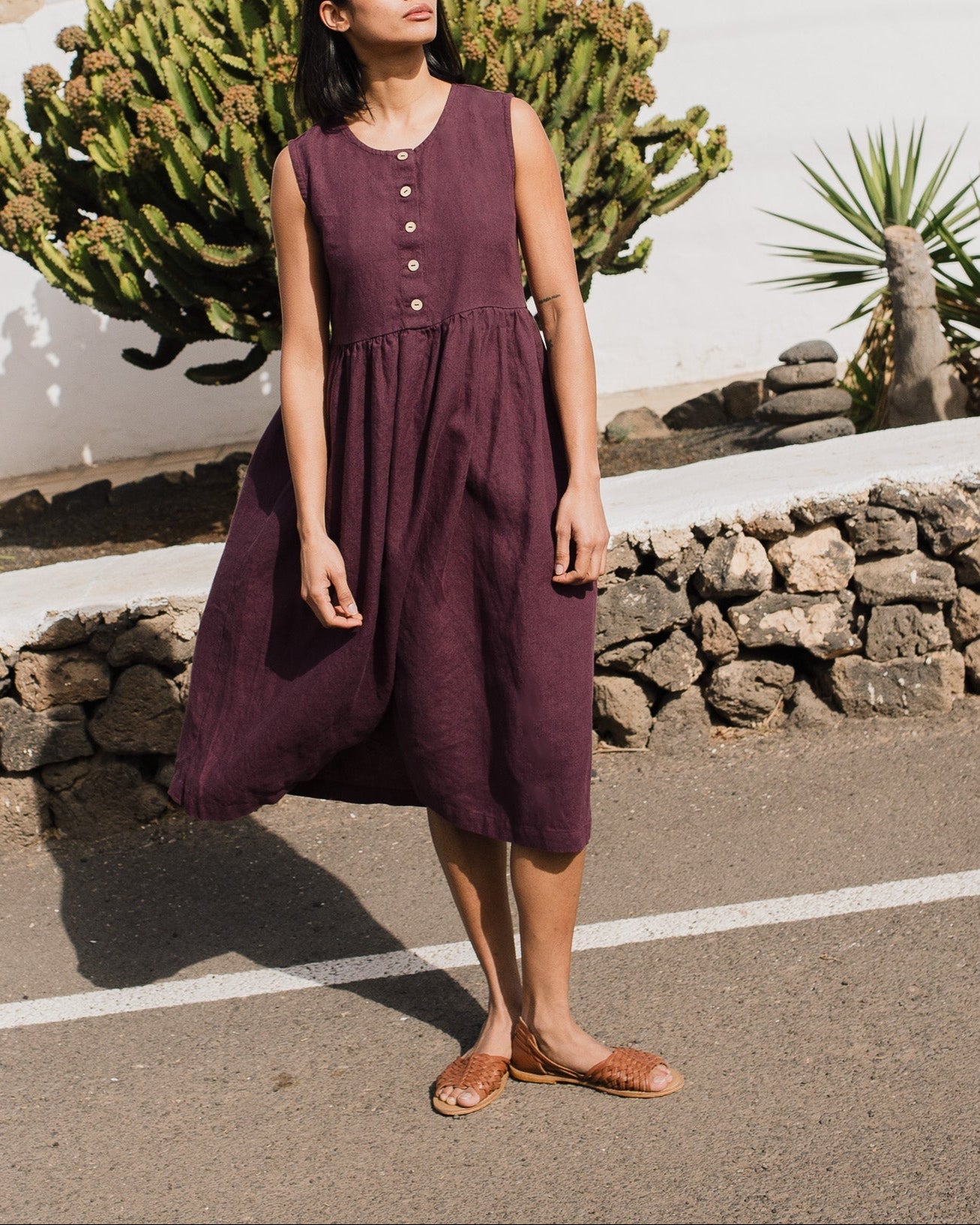 Sleeveless maxi MAMA linen dress - notPERFECTLINEN