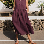 Sleeveless maxi MAMA linen dress - notPERFECTLINEN