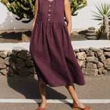 Sleeveless maxi MAMA linen dress - notPERFECTLINEN