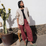 R: COPENHAGEN throw-on linen jacket (Color: Juniper Green; Size: L)