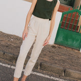 R: ATHENS-2 linen pants (Color: Oat Milk; Size: XXL)