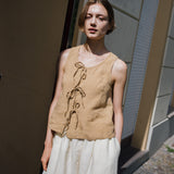 MIJAS bow tie linen blouse