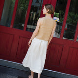 SION gathered linen skirt
