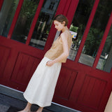 SION gathered linen skirt