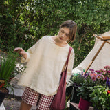 customized: MAIN casual linen shorts (Color: Oat Milk; Size: L)