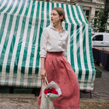 SION gathered linen skirt