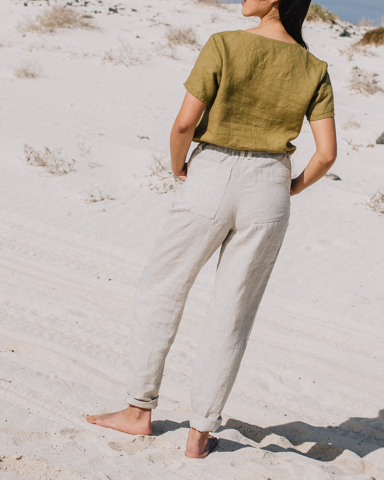 DOOLIN high-waisted linen pants - notperfectlinen
