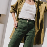 SARAH fit and flare linen pants