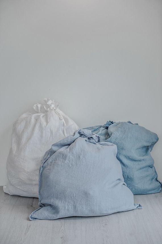R: Large laundry bag (Color: Forest Green) linen - notperfectlinen