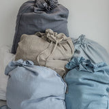 R: Large laundry bag (Color: Forest Green) linen - notperfectlinen